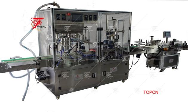 Automatic Inline Type pharmaceutical 4 heads syrup filling machine and capping