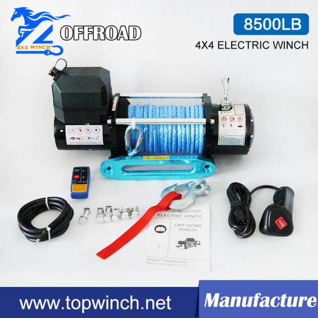 8500LBS DC12V/24V 4X4 Synthetic Rope Winch