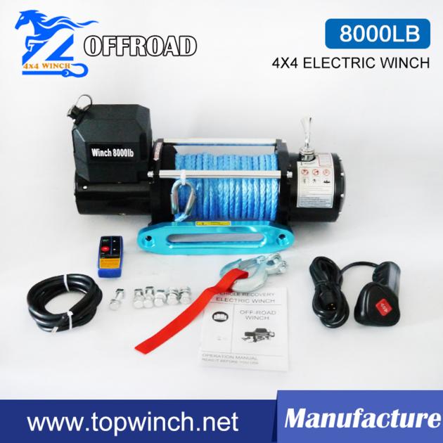 8000LBSC DC12V/24V Synthetic Rope Winch