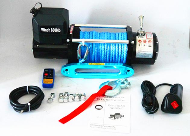 8000LBSC DC12V 24V Synthetic Rope Winch