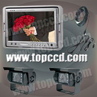 7inches vehicle rear view monitor system with CCD Camera*2pcs (www.topccd.com)
