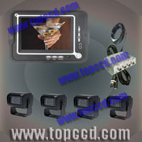 7inches vehicle rear view LCD monitor with CCD Camera*4pcs (www.topccd.com)