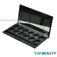 Rectangle 12 well eye shadow compact case with mirror