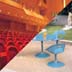Fiberglass chairs and tables. FRP seating.