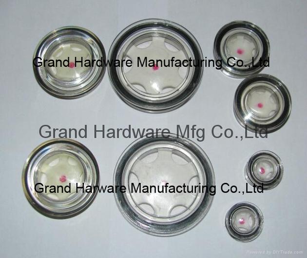 Circular plastic oil level indicator