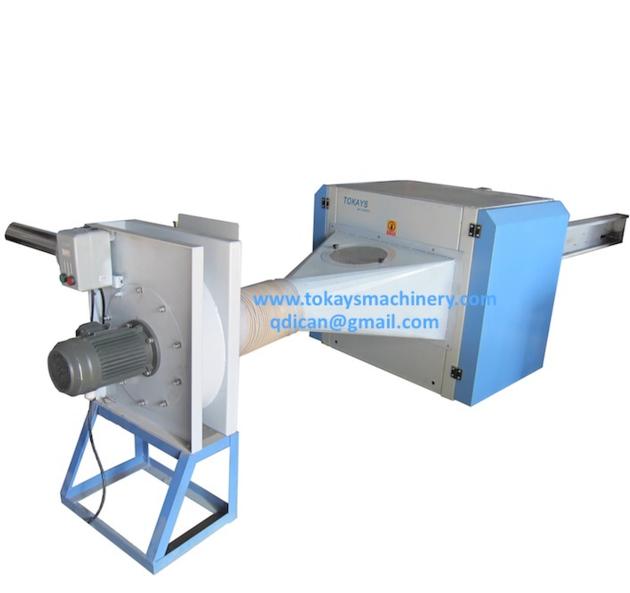 Fiber opening and pillow filling machine with single nozzle