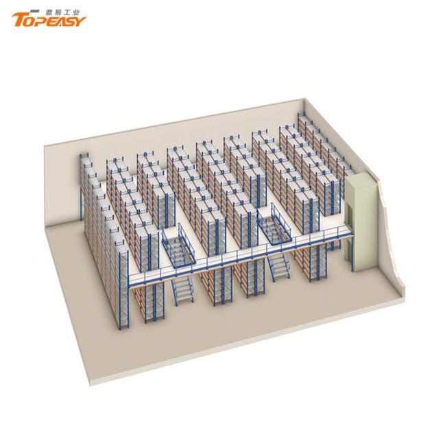 2 tier industrial warehouse storage steel mezzanine rack