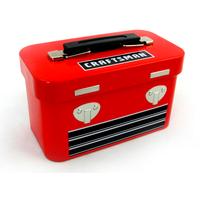 red rectangular tin lunch box
