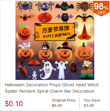 Halloween Decoration Props Ghost Head Witch Spider Pendant Spiral Charm Bar Decoration