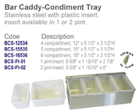 BAR CADDY-CONDIMENT TRAY