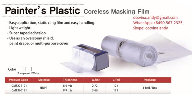 Coreless auto paint masking film