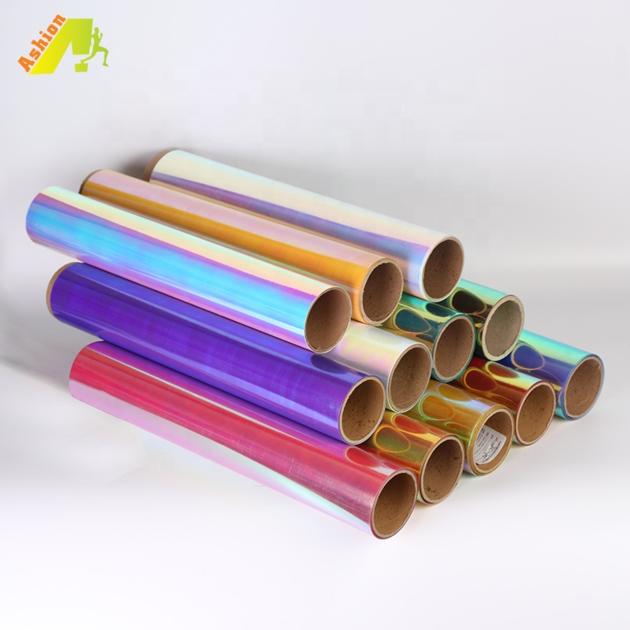 Aishan rainbow vinyl pet heat transfer vinyl sheets 12*12" Adhesive film 12*15"sheet Colorful vinyl 