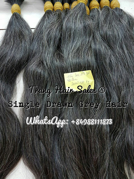 Single Drawn Grey Hair Wholesale Price Can Bleach No Tangled