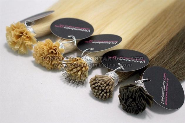 Pre-bonded Keratin Hair Extensions (Stick/I-tip, Nail/U-tip, V-tip, Flat/F-tip) Wholesale Price 