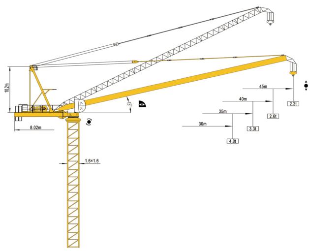 Luffing Tower Crane TCD4522