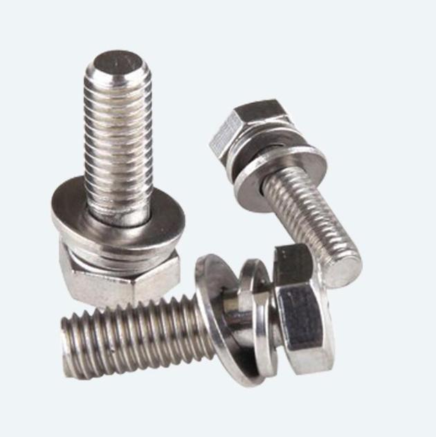 Hexagon Head Bolt, Spring Washer And Flat Washer Assembly