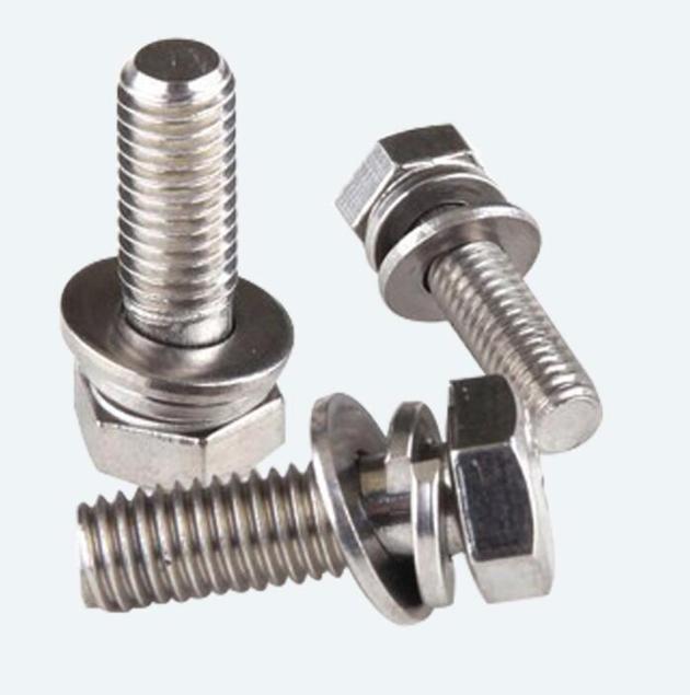 Hexagon Head Bolt, Spring Washer And Flat Washer Assembly