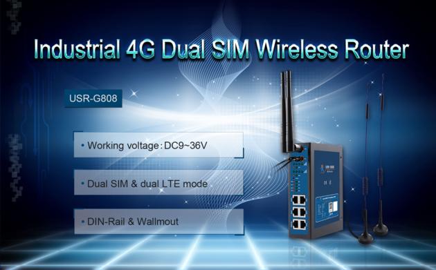 Industrial 4G LTE router with dual sim card, 2 sim card