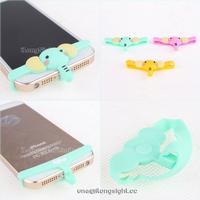 3D elephant design briefs shape silicon home button Protector for iphone