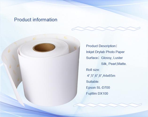 Inkjet Drylab Photo Paper For Epson Surelab D700/Fuji DX100