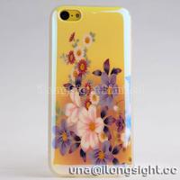Colorful floral electroplating TPU Case For iPhone 5C