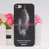 New Hello Design feather pattern hard case cover for iphone 5