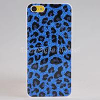 Leopard Print Glitter Plastic Hard Case For iPhone 5C