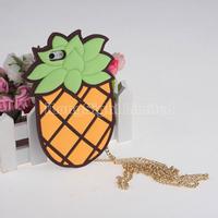 3D Pineapple With Chain Silicon Case For iPhone 5 
