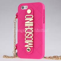 MOSCHINO Handbag With Chain Hold Silicone Case For iPhone 5
