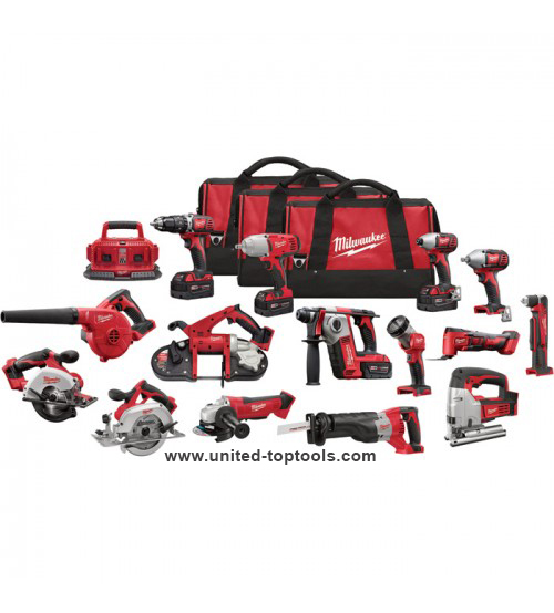 Milwaukee M18 Cordless Combo Kit - 15-Tool Set With 4 Batteries, Type#MWK2695-15