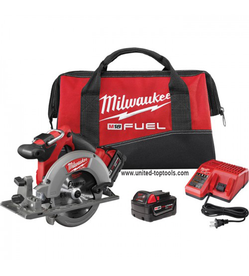 Milwaukee M18 FUEL 6 1/2in. Circular Saw Kit - Two M18 RedLithium XC 5.0 Batteries, Type#2730-22