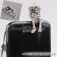 Smoking skeleton design 3.5mm earphone dust plug for iphone