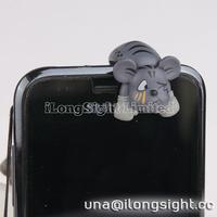 cartoon mouse design 3.5mm earphone dust plug for iphone