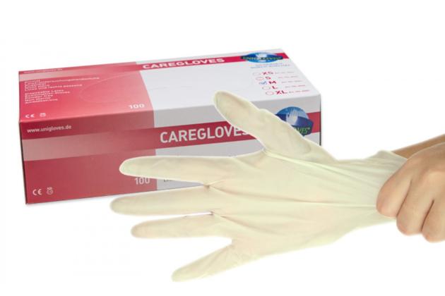 LIGHTLY POWDERED LATEX EXAMINATION GLOVES