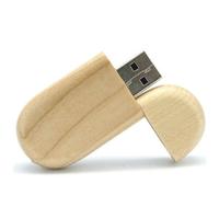 16GB Wood USB Flash Memory Oval Shaped Magnetic Design