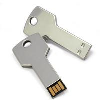 Chrome steel usb key shaped slim flash disk with free laser logo