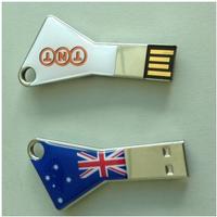 triangle key shaped usb flash drive with doming logo