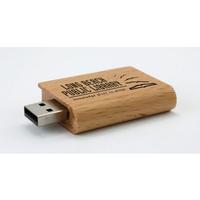wood book shaped usb with logo engraved promotional marketing