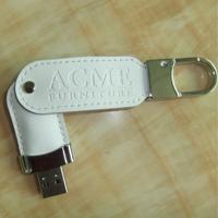 White leather usb twist flashdrive 