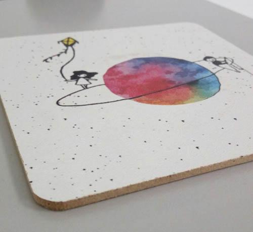 Printed Wooden Cup Mat
