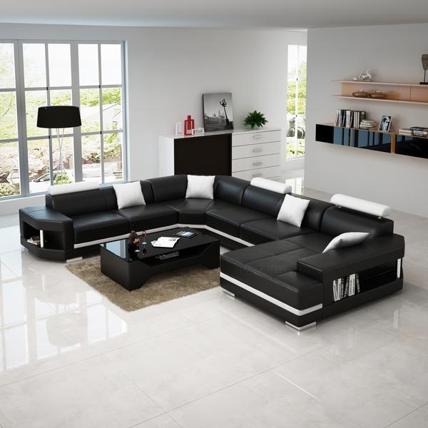modern leather sofa U- shaped D3314
