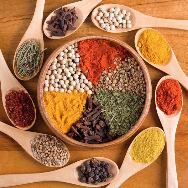 Spices - Cumin seeds, Coriander Seeds, Fennel Seeds, Fenugreek Seeds, Chilly, Turmeric.