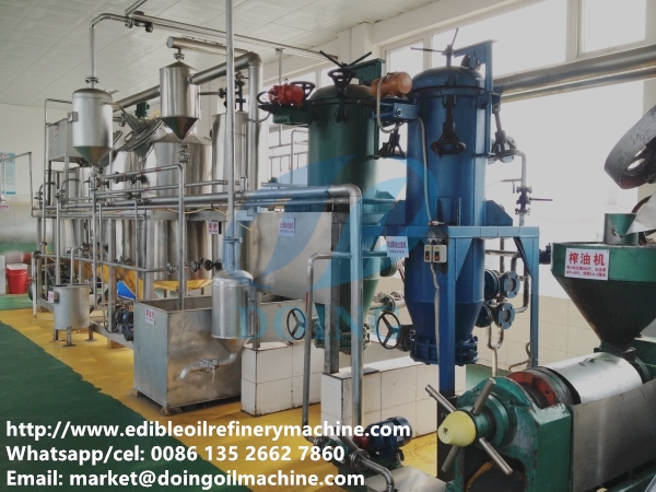Mini 1-2 tons per day edible oil refinery plant with low cost for s