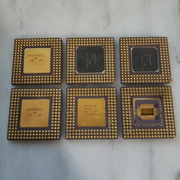 Intel Pentium Pro Ceramic CPU Processor Scrap with Gold Pins