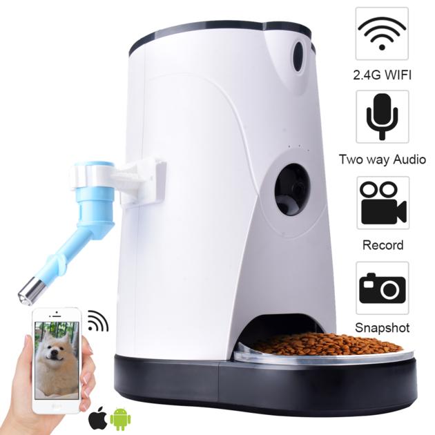Network Pet Feeder with Water Dispenser Remote APP Auto Feeding with HD Camera Remote surveillance