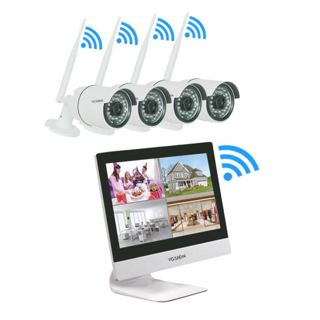 4 channel wireless Security System with 10 inch LCD Monitor