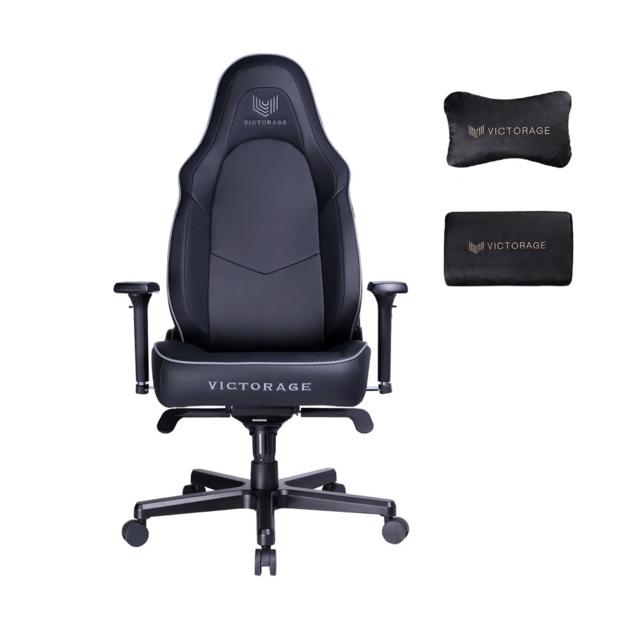 VICTORAGE PU Leather Home Seat Office Chair(Black)