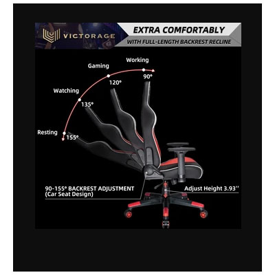 VICTORAGE Alpha Series Ergonomic Design Gaming Chair(Red)
