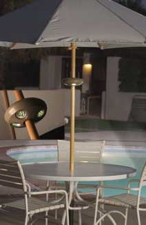 LED umbrella light with rechargeable battary