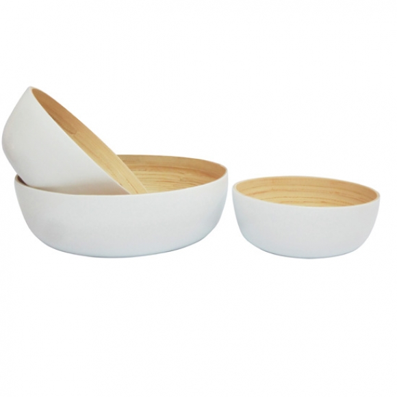 Lacquered bamboo oval bowl